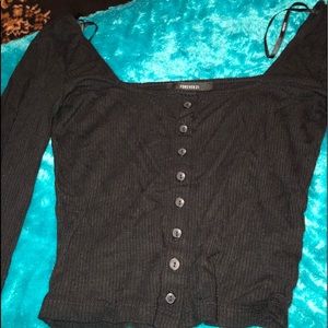 Black crop long sleeve